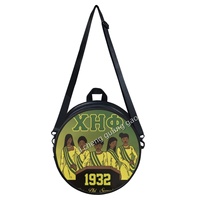 Nouveau sac rond pour femme en PU, design personnalisé Chi Eta Phi 1932, sac de shopping tendance pour sororité, sac rond de haute qualité