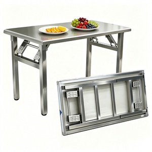 <span class=keywords><strong>Tavolo</strong></span> da Lavoro Moderno per Cucina, Ristorante, Matrimoni, Conferenze, Eventi, Banchetti, Picnic all'Aperto, <span class=keywords><strong>Tavolo</strong></span> Pieghevole in Acciaio Inossidabile - Product Image 1