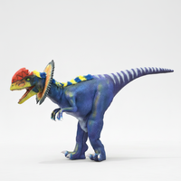 Costume de dinosaure Dilophosaurus grandeur nature fait main, léger et flexible pour les spectacles de scène et les événements d'Halloween dans les centres commerciaux