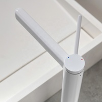 Robinet de lavabo monocommande moderne de luxe blanc mat en laiton massif pour salle de bain