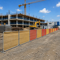 Panneaux de clôture temporaire en acier galvanisé à structure tubulaire modulaire robuste, maille orange vif, pour chantiers de construction NZ AU