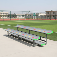 Bancada de Dos Niveles Independiente LD-2 de Aluminio para Gradas, Longitud Estándar de 3.5M, Asiento Plegable y Portátil para Espectadores en Campos Deportivos