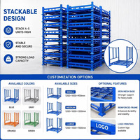 Étagère de rangement pliable et empilable amovible pour atelier et entrepôt, support pour rouleaux de tissu, étagère de stockage de matériaux enroulés, palette métallique pliable