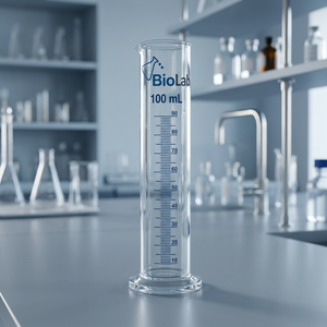 Cilindro graduado con base redonda, clase B, de 5 ml a 2000 ml, conforme a la norma DIN EN ISO 4788 Eichordnung - Product Image 1