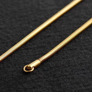 热卖嘻哈不锈钢蛇圆链项链镀金不锈钢项链为男性 - Product Image 6