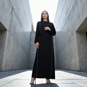 ชุดอาบายะห์ผ้าโพลีเอสเตอร์ประดับเลื่อมหรูหราสำหรับสตรีมุสลิม ชุดราตรีงานเลี้ยงสุดหรู รับสั่งทำขายส่ง - Product Image 2