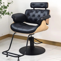 Chaise de barbier pivotante hydraulique en cuir durable, design moderne, cadre noir, prix de gros d'usine, rotation à 360 degrés