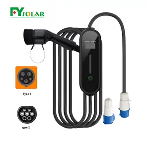 Manufacturer Supplier U.S.A. Gb/T Custom 10 Meter Wire 220V 7 Kw 16Amp 32A Type 1 Portable EV Charger With Screen