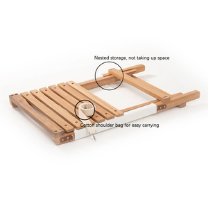 Silla de Playa Plegable para Exteriores, de Lona Oxford, Silla de <span class=keywords><strong>Descanso</strong></span> Anidable, Silla de <span class=keywords><strong>Descanso</strong></span> Portátil para el Almuerzo, Silla de Madera con Correa para el Hombro - Product Image 2