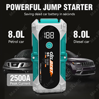 Démarreur de Voiture Portable Delbest S5 25800mAh, Batterie d'Urgence Multifonction, Booster de Puissance, Écran Numérique 1500A/2500A