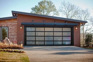 Sectional Folding Garage Automatic Frost Glass Pedestrian <strong>Gate</strong> Overhead Sliding 9x8 Aluminum Alloy Anti-Theft Modern Design New - Product Image 2