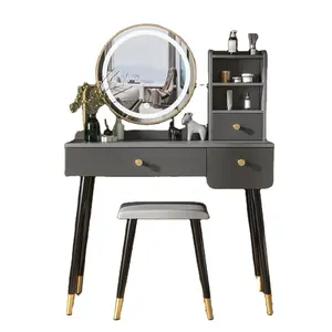 Dressers bàn trang điểm với 3 ngăn kéo và màn hình cảm ứng mờ gương 3 màu chế độ chiếu sáng Vanity bàn cho make up