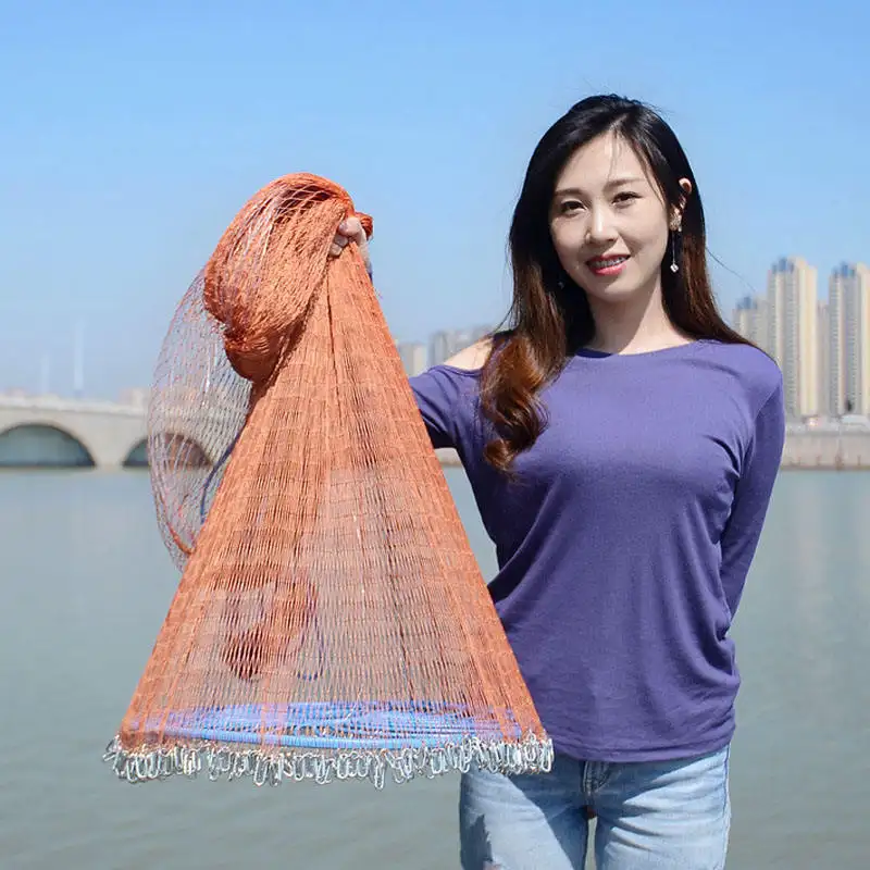 wholesale china factory High quality nylon monofilament lines throw catch drawstring cast casting net fishing net