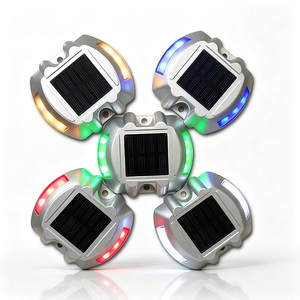 Marqueur routier solaire réfléchissant de qualité supérieure, rond, à LED clignotant, type œil de chat, pour la sécurité routière - Product Image 1
