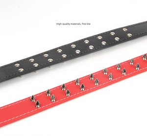 Collar de perro mascota de cuero con tachuelas de gran oferta <span class=keywords><strong>para</strong></span> razas grandes <span class=keywords><strong>Pitbull</strong></span> Doberman M L XL tallas - Product Image 4