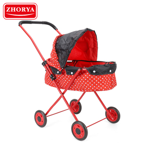 ZHORYA Pretend to Play with Cute Iron Stroller Baby <strong>pink</strong> Toy EVA Wheels Baby Stroller <strong>Walker</strong> - Product Image 2