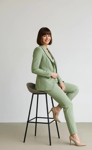 Traje de Pantalón de Tres Piezas para Mujer con Blazer, Chaleco y Pantalones, Atuendo Formal para Invitadas de Boda, Conjunto de Ropa Profesional para Negocios - Product Image 4