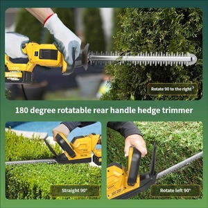 Taille-haie sans fil à batterie lithium-ion avec écran numérique, haute puissance, rotatif, électrique, pour l'aménagement paysager - Product Image 3