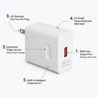 Chargeur mural USB avec prise américaine pour téléphone portable, montre connectée et appareil photo – Vente en gros, OEM, ODM, Fournisseurs en vrac