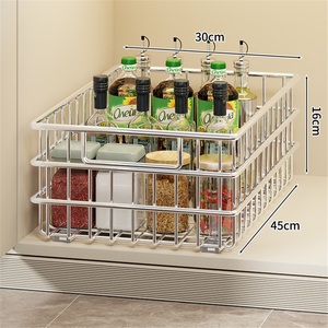 <b>Large</b>-capacity Standing Type Modern Stainless Steel Towel <b>Storage</b> <b>Basket</b> for Kitchen Racks Cabinets Waterproof Non-folding Rack - Product Image 3
