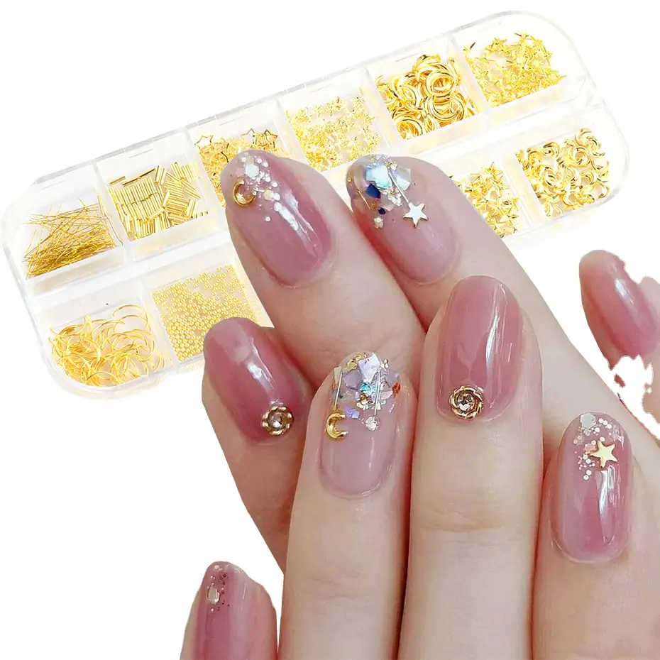 12 izgaralar tırnak ışıltılı Flakes güz Maple Glitter Glitter Sequins Nail Art süslemeleri çıkartmaları lehçe aksesuarları için