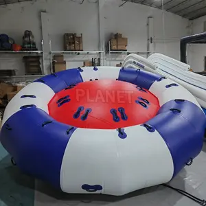Summer Fun Exciting Water Sport Game Inflatable Rotating Water Towable Inflatable UFO Disco Boat For Sale