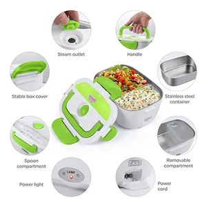 Electric Lunch Box Food <b>Heater</b> Plastic Stainless Steel for <b>Car</b> and Office Home <b>Portable</b> Hot Lunch Box - Product Image 6
