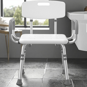 Kursi mandi tugas berat, kursi mandi bangku punggung lengan Pancuran dapat disesuaikan untuk orang tua dan dewasa produk Cina - Product Image 6