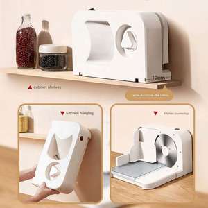 Picadora Eléctrica de Carne y Verduras Beige para el Hogar, Máquina Eléctrica para Cortar Alimentos Congelados para Uso Doméstico - Product Image 4