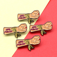 Épinglette de revers personnalisée en gros, message positif Girl Power, badge en métal, citation inspirante, émail, féminisme, épinglette féministe