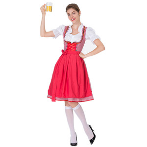 Tradizionale bavarese Octoberfest tedesco birra Wench <span class=keywords><strong>Costume</strong></span> adulto Oktoberfest Dirndl vestito cameriera con grembiule - Product Image 5
