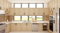 Buffet en L sur mesure OEM d'usine avec poste de travail intégré, éclairage LED, vitrine en verre, meuble modulaire pour la maison