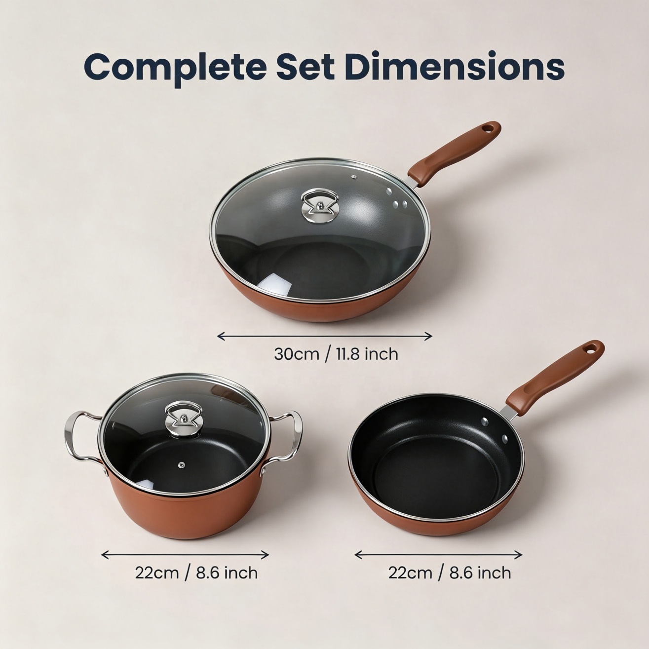 Wholesale Non Stick Cookware Set 5 Piece Iron Pots and Pans Induction Cooker Compatible Oven Safe Dishwasher Safe · image 4