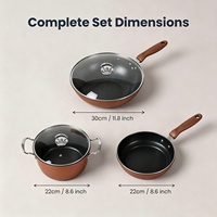 Ensemble de casseroles antiadhésives en gros, 5 pièces, en fonte, compatibles avec les plaques à induction, résistantes au four et au lave-vaisselle