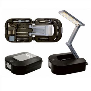 Boîte à outils avec lampe LED personnalisée : kit d'éclairage polyvalent et durable, idéal pour la maison, le bureau ou les voyages - Cadeau promotionnel parfait - Product Image 1