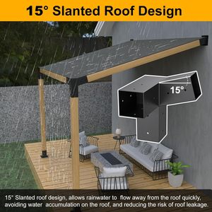 Kit de supports de pergola à toit incliné avec poutres en bois surélevées 4x4 '', kit de pergola bricolage support d'angle <span class=keywords><strong>120</strong></span> à 3 voies - Product Image 4
