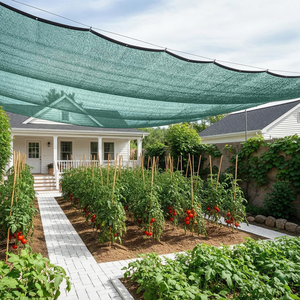 Toile d'ombrage verte en maille HDPE respirante, idéale pour les plantes, les légumes, les serres, les terrasses, les enclos pour chiens - Product Image 2