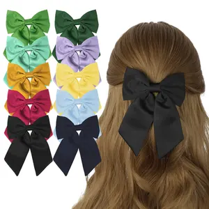 Factory Direct Sales Ribbon Hair Bow Clips Barrettes Ponytail Holder Bow Hair Bow For Children Kids Girls Women Black