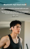 Écouteurs sportifs sans fil à conduction osseuse avec crochet d'oreille pour la natation, lecteur MP3 BT double mode avec mémoire 32 Go, IP68, légers