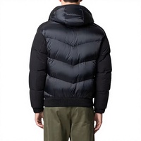 Veste matelassée noire personnalisée pour homme, haute qualité, chaude, streetwear d'hiver, vêtements d'extérieur, vente en gros OEM