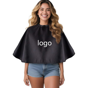 Professionale personalizzato Logo breve tintura impermeabile salone di bellezza barbiere parrucchiere trucco in poliestere mantella per <span class=keywords><strong>Unisex</strong></span> - Product Image 1