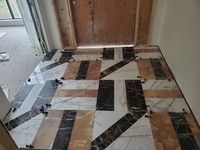 Dalles de pavés de style moderne SH STONE, carrées, polies au jet d'eau, parquet, mosaïques murales d'hôtel, design de sol en marbre