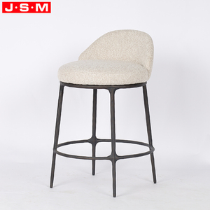 Silla de Bar minimalista personalizable, asiento de cojín blanco martillado de Metal, taburete de Bar para comedor en casa y restaurante - Product Image 2