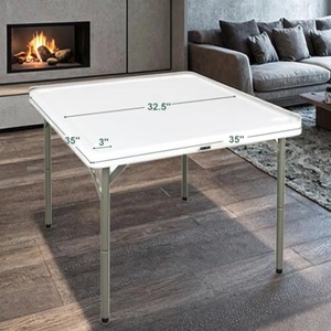 35-Inch Modern Portable Folding Mahjong Table with 4 Cup Holders Removable Non-Slip <b>Mat</b> HDPE Top <b>Gaming</b> Table - Product Image 3