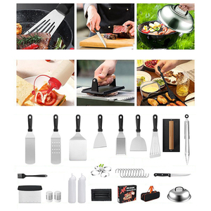 Kit Profesional de 35 Accesorios para Plancha, Juego de Herramientas para Parrilla Plana de Acero Inoxidable con Bolsa de Transporte - Product Image 4