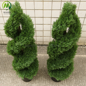 Nuevos Estilos <span class=keywords><strong>de</strong></span> Árboles Bonsái Artificiales Decorativos para Interiores/Exteriores, Planta Verde <span class=keywords><strong>de</strong></span> Plástico, Topiario <span class=keywords><strong>de</strong></span> Fibra <span class=keywords><strong>de</strong></span> Vidrio, Árbol <span class=keywords><strong>de</strong></span> <span class=keywords><strong>Buxus</strong></span> Verde en Espiral - Product Image 3