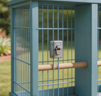 Nichoir pour oiseaux en bois de sapin peint bleu brumeux, moderne et luxueux, avec séparateur amovible, double nichoir, écologique, toutes saisons, pour extérieur
