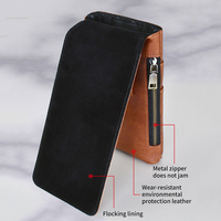 Groothandel Universele Outdoor PU Lederen Dubbele Telefoon Design Running Waist Wallet Mobiele Telefoon Tas voor Heren voor iPhone