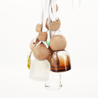 Diffuseur de parfum liquide pour voiture, flacon vide de 10 ml, design unique et luxueux, en bois, à suspendre, avec bouchon