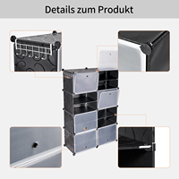Organisateur de chaussures multifonctionnel DIY modulaire écologique pliable en plastique, grande capacité, tiroirs transparents, crochets, garage, cuisine